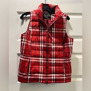 Talbots Red Plaid Puffy Vest Size - Small P